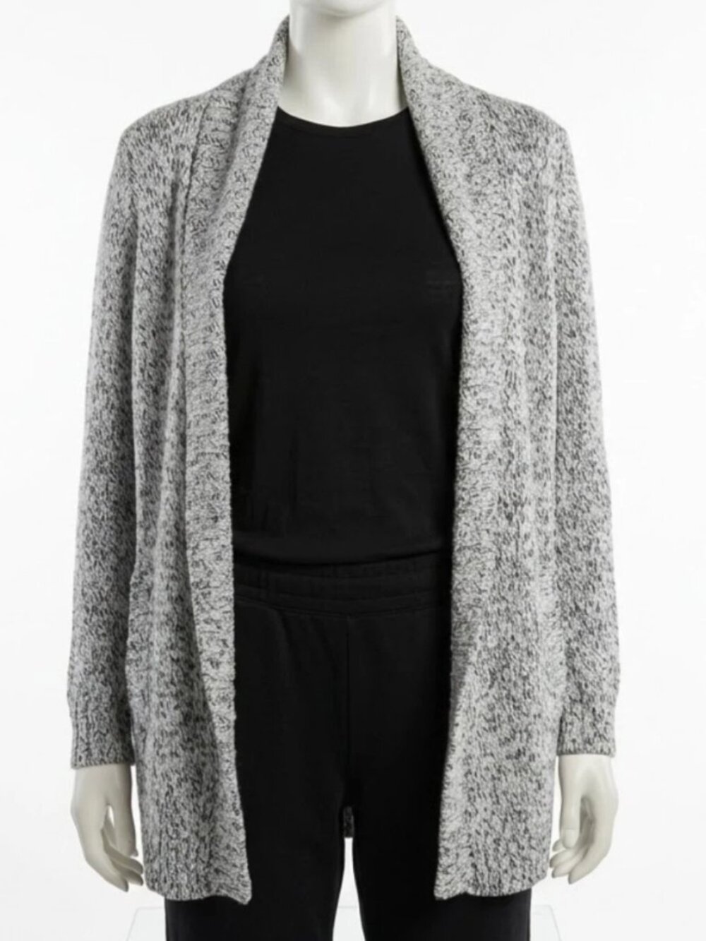 Eddie Bauer Women's Large Lounge Open Front Cardigan Shawl Collar Sweater